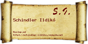 Schindler Ildikó névjegykártya